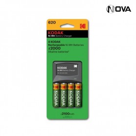 4 Piles Rechargeables AA Kodak Avec Chargeur PBK203
