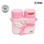 Gourde enfant double compartiment rose GDE242