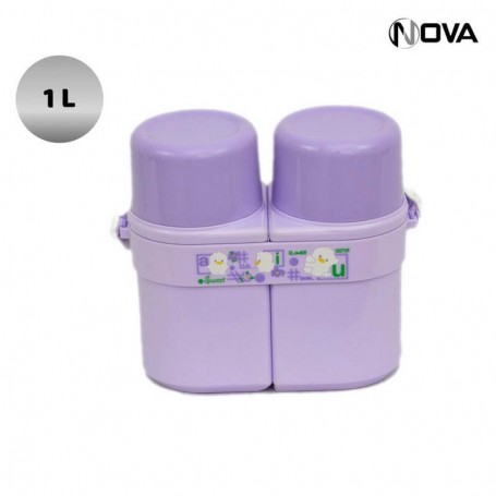 Gourde enfant double compartiment violet GDE243