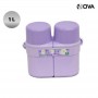 Gourde enfant double compartiment violet GDE243