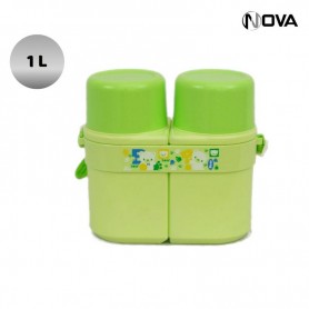 Gourde enfant double compartiment vert GDE244