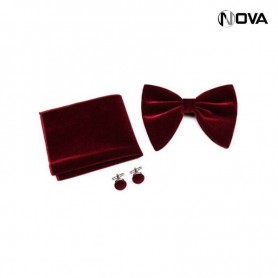 Coffret Noeud Papillon en velour rouge CVT187