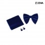 Coffret Noeud Papillon en velour bleu CVT188