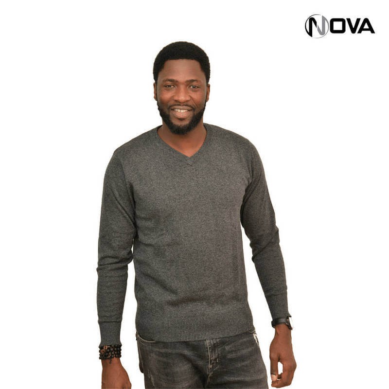 Pull Homme GANT Col V, Taille 2XL, Gris Coton - Modèle VR1533, Très Bon état