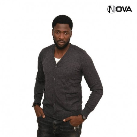 Pull Gilet en coton avec fermeture boutons Col V PUL120