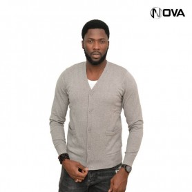 Pull Gilet en coton avec fermeture boutons Col V PUL121