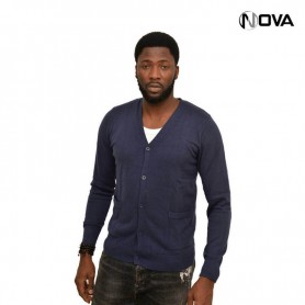Pull Gilet en coton avec fermeture boutons Col V PUL122