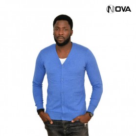 Pull Gilet en coton avec fermeture boutons Col V PUL124