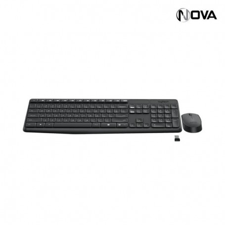 Clavier QWERTY Sans Fil Logitech avec Souris MK235