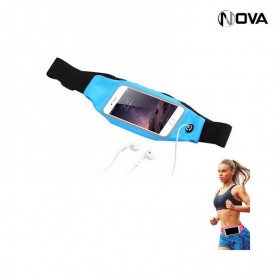 Ceinture Banane de Sport Running Etanche Ajustable Bleu SPT53