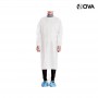 Surblouse Jetable Blanc avec Liens et Poignets élastiqués HGN42
