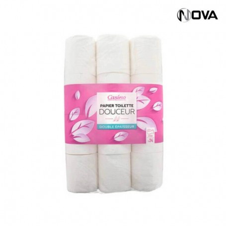 Papier toilette 24 rouleaux Douceur Double Epaisseurs Casino HGN56