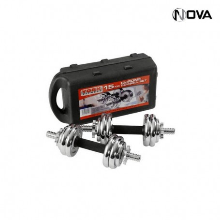 Jeu Haltères 15KG Chrome Premium York Fitness SPT234