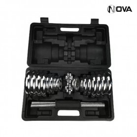 Jeu Haltere Poids Ajustable 30KG avec Coffre Rangement SPT248