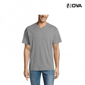 Tshirt Uni SOLS Coton Premium Col V Gris Chiné TSH433