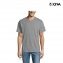 Tshirt Uni SOLS Coton Premium Col V Gris Chiné TSH433