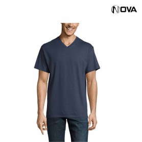 Tshirt Uni SOLS Coton Premium Col V Denim TSH434
