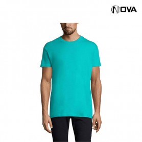 Tshirt Uni SOLS Coton Premium Col Rond Bleu Caraibe TSH436