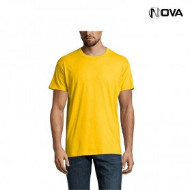 Tshirt Uni SOLS Coton Premium Col Rond Jaune TSH438