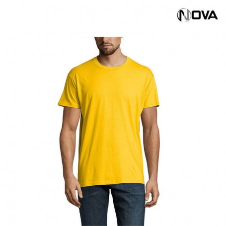 Tshirt Uni SOLS Coton Premium Col Rond Jaune TSH438