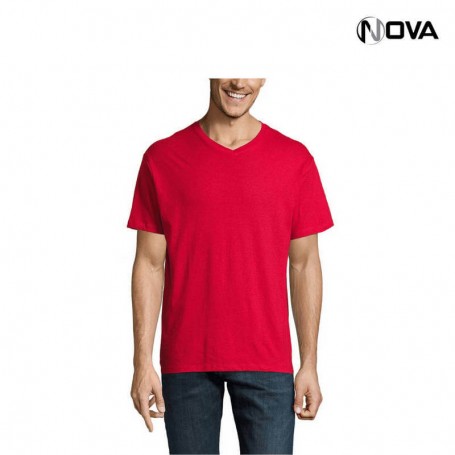 Tshirt Uni SOLS Coton Premium Col V Rouge TSH441