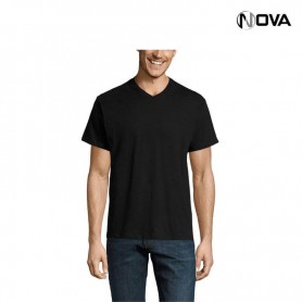Tshirt Uni SOLS Coton Premium Col V Noir TSH445