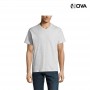 Tshirt Uni SOLS Coton Premium Col V Blanc Chiné TSH448