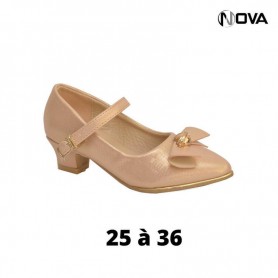 Chaussure Enfant Talon Avec Strass Rose Gold CDF231