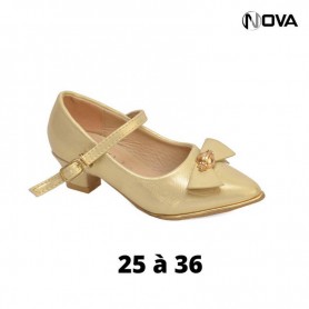 Chaussure Enfant Talon Avec Strass Gold CDF233