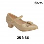 Chaussure Enfant Talon Avec Strass Beige CDF237