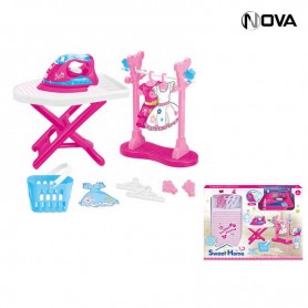 Kit Jouet Planche Repasser pour Enfant avec Etendoir et cintres GME46