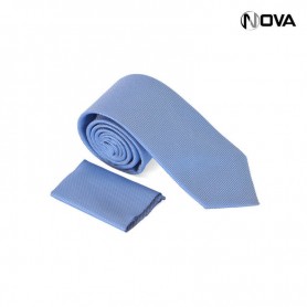 Ensemble Cravate Mouchoir De Poche Premium Bleu ciel CVT259