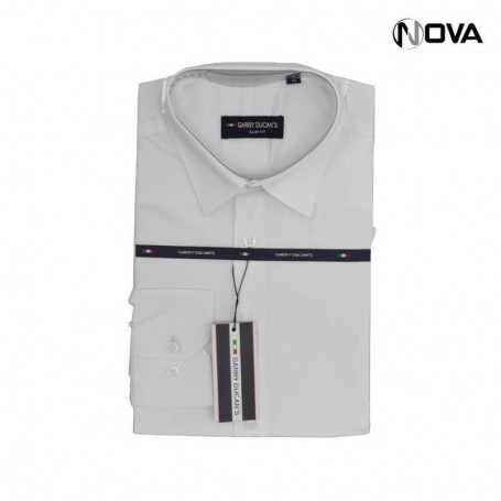 Chemise Unie Blanche Homme Manches Longues CHM691