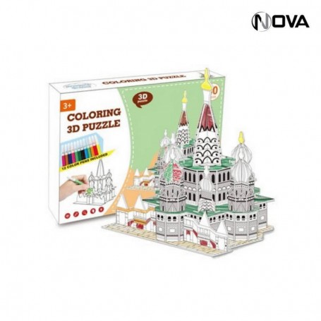 Coloring 3D Puzzle 40Pcs Feutres Inclus GME81