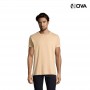 Tshirt Uni SOLS Imperial Coton Premium Col Rond Beige TSH635