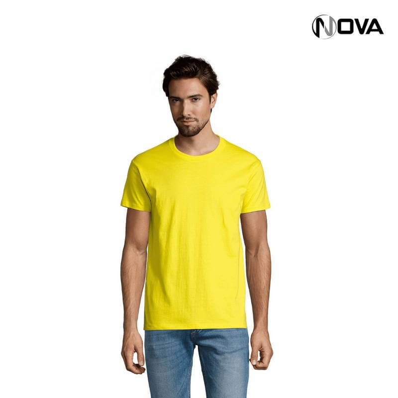 Tshirt Uni SOLS manche courte avec un col rond couleur jaune citron