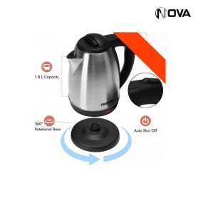 Bouilloire Sans Fil 1.8L Acier Inoxydable Geepas GK5466M