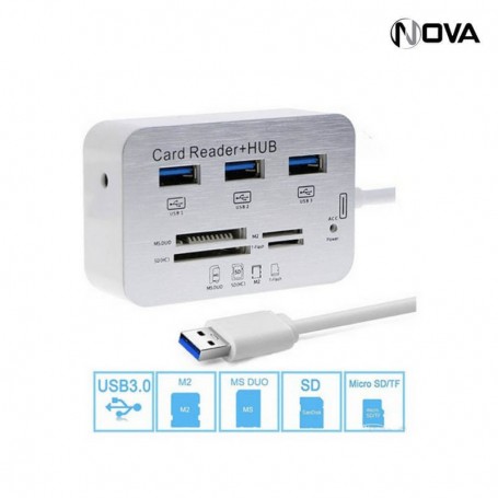 HUB USB 3.0 3.1 Avec Lecteur de Cartes 7 en 1 H11