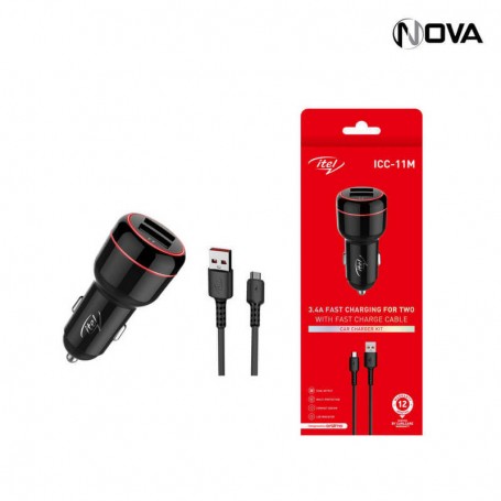 Itel 3.4A Car Chargeur rapide ICC-11M