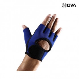 Paire Gants Mitaines Protege Main Doigt Sport Neoprene Bleu SPT413