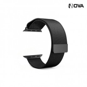Bracelet Maille Milanaise Acier Inoxydable 42mm et 44mm Noir BCT1