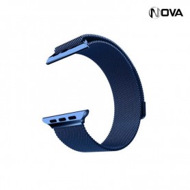 Bracelet Maille Milanaise Acier Inoxydable 42mm et 44mm Bleu BCT2
