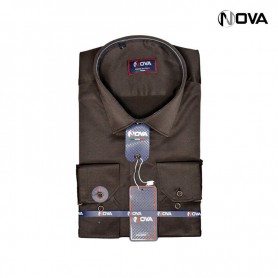 Chemise Homme Manches Longues Premium Uni Marron CHM764