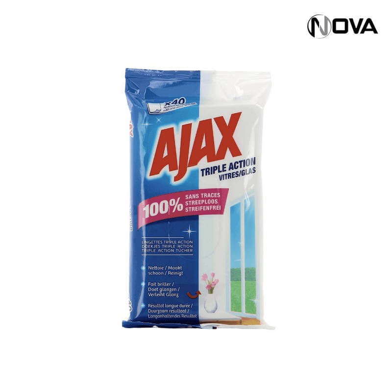 Ajax Triple Action Lingette Pour Vitre Paquet De 40 Pas Cher A Dakar