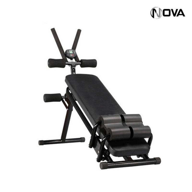 Appareil D’exercice Vertical Pliable – écran LCD, Pédales Et Guidon Réglables – Capacité 150 Kg – Pour Entraînement Cardio Et Renforcement