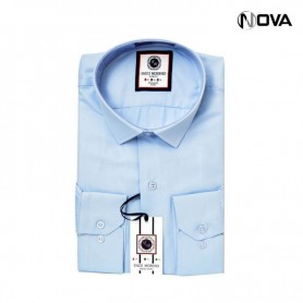 Chemise Homme bleu uni Manches Longues CHM797