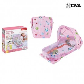 Lit Bebe Transportable Pliant Avec Moustiquaire Rose ou Bleu BBY26