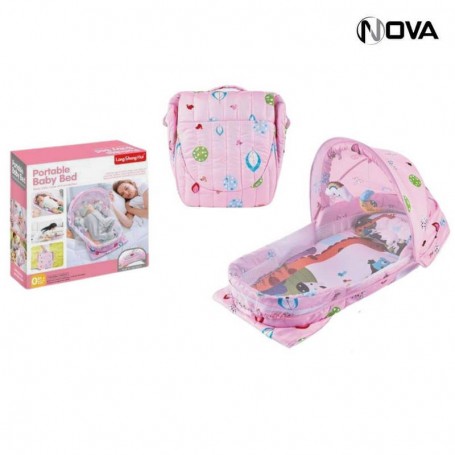 Lit Bebe Transportable Pliant Avec Moustiquaire Rose ou Bleu BBY26