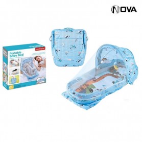 Lit Bebe Transportable Pliant Avec Moustiquaire Rose ou Bleu BBY27