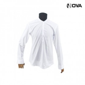 Chemise col mao - homme - manches longues - blanc - CHM860